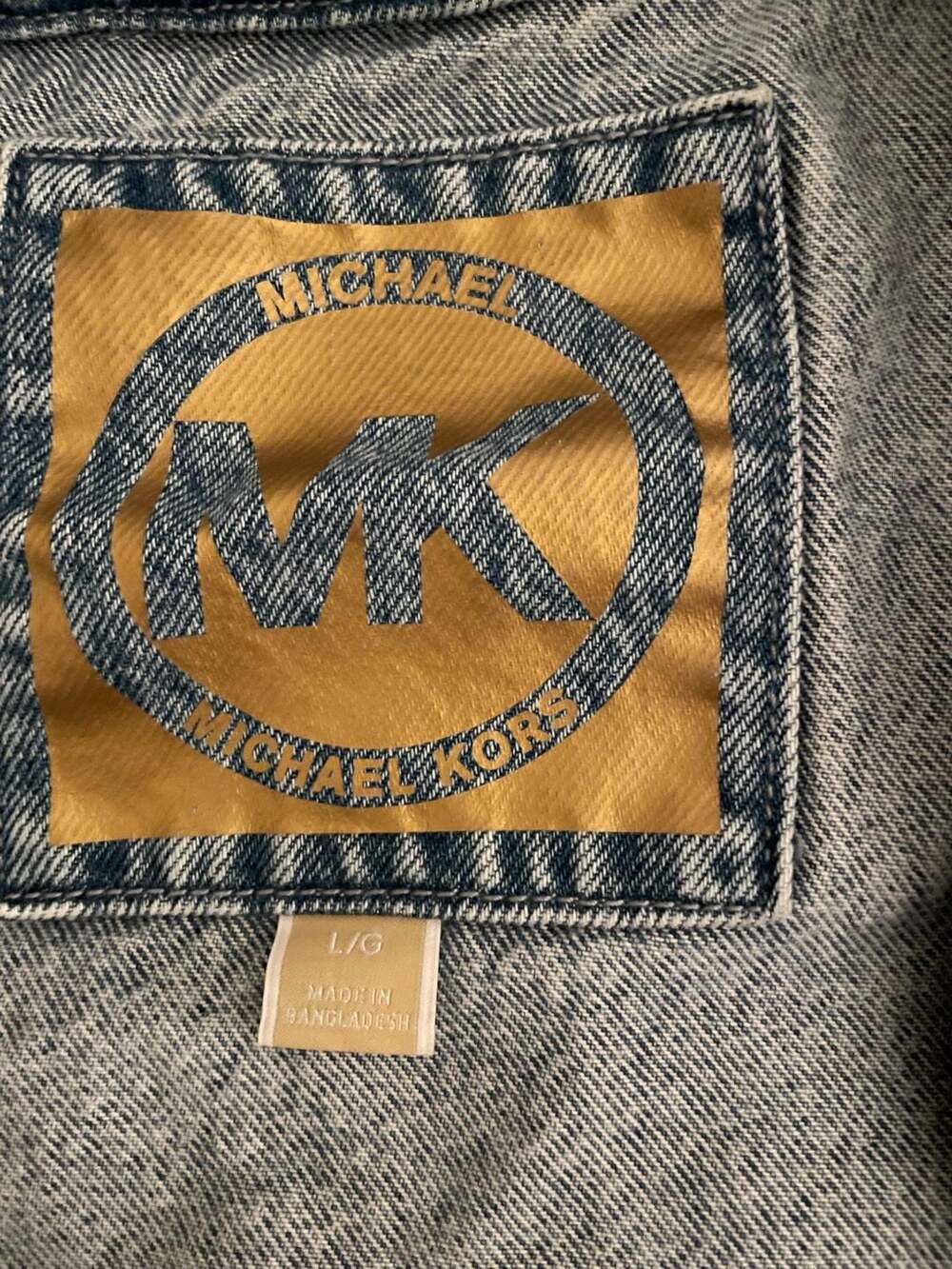 Michael Michael Kors Acid Wash Denim Grommet Button-Front Jacket - Picture 3 of 10